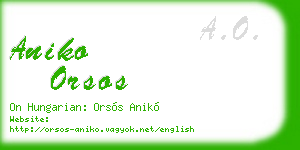 aniko orsos business card