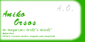 aniko orsos business card